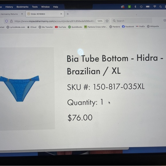 NWT VIX BIA TUBE BIKINI BOTTOM -hidra - Picture 4 of 6